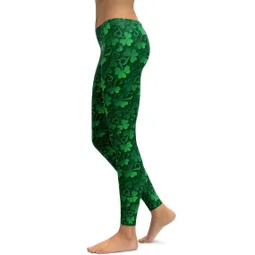 Irish 3D Shamrocks Leggings