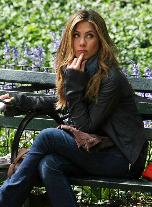 Jennifer Aniston Grey Leather Jacket