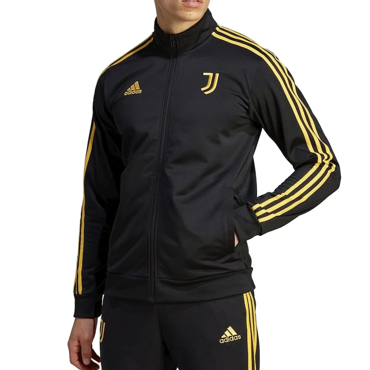 Juventus Casual 3S black presentation tracksuit 2023/24 - Adidas