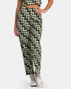 Lazy High Waist Pants - Forest