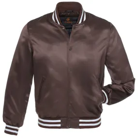 Letterman Jacket Brown Satin Jacket Ladies Varsity Jacket