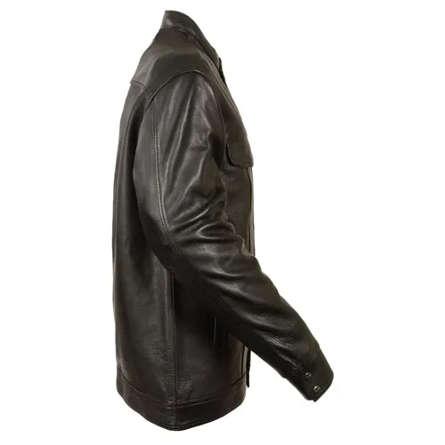 Lightweight Leather Shirt Jacket