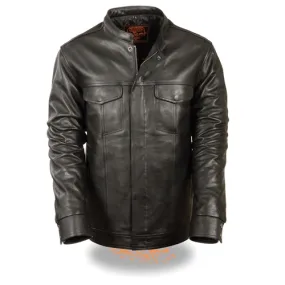 Lightweight Leather Shirt Jacket