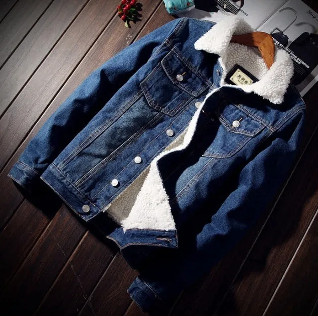 Men Jacket and Coat Warm Denim Jacket