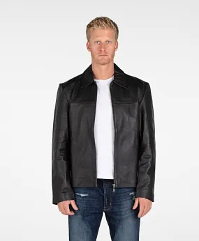 Mens Classic Zip Up Leather Jacket - Discounted!