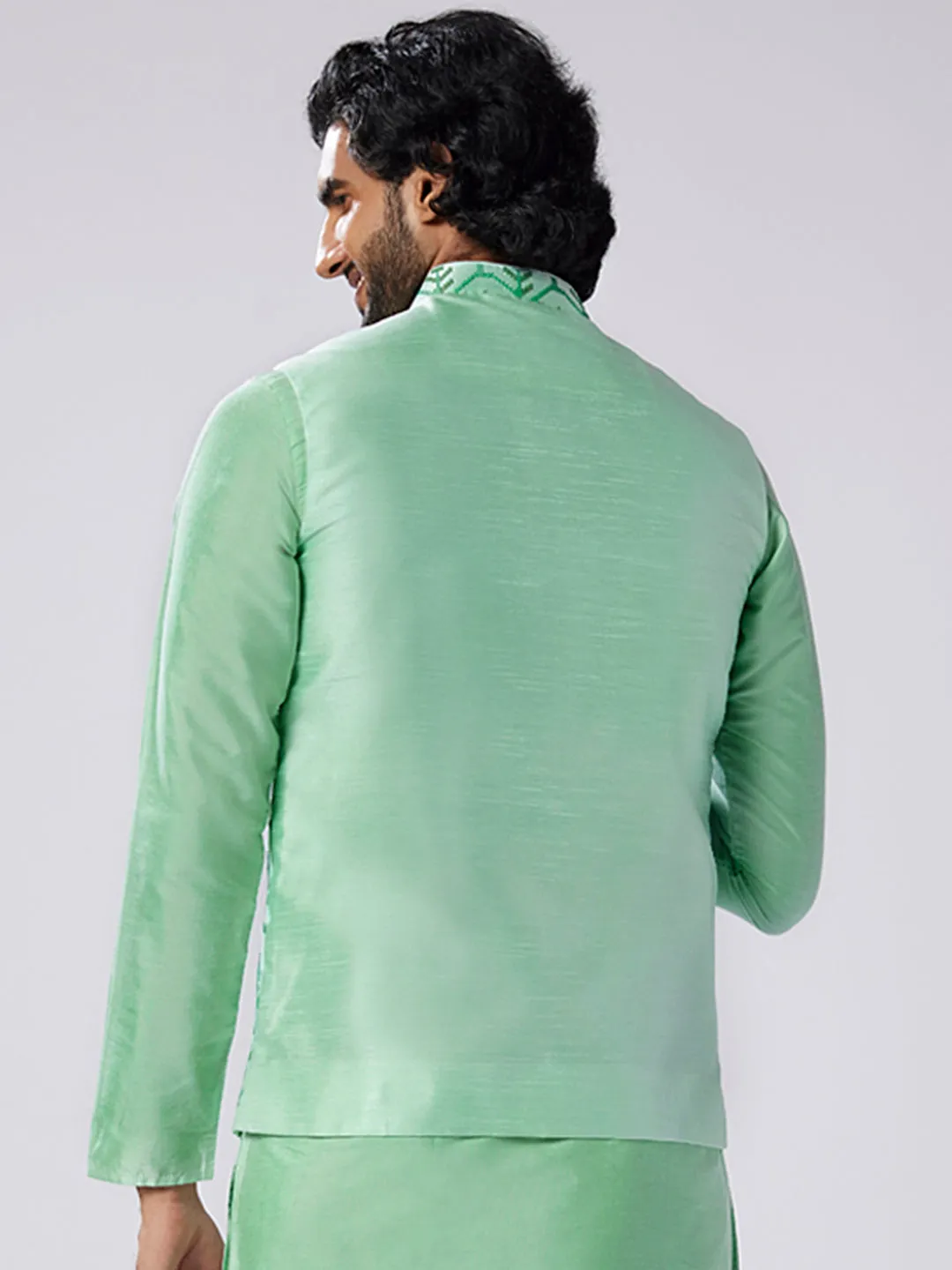 Men's Sea Green Only Nehru Jacket