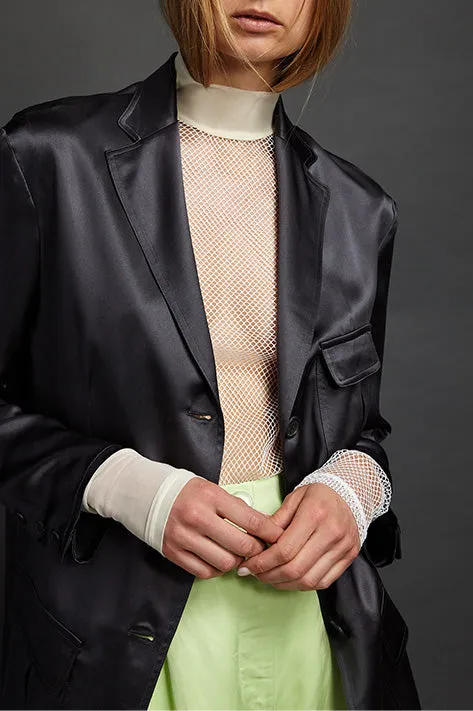 Mesh / Net Mock Neck Turtleneck