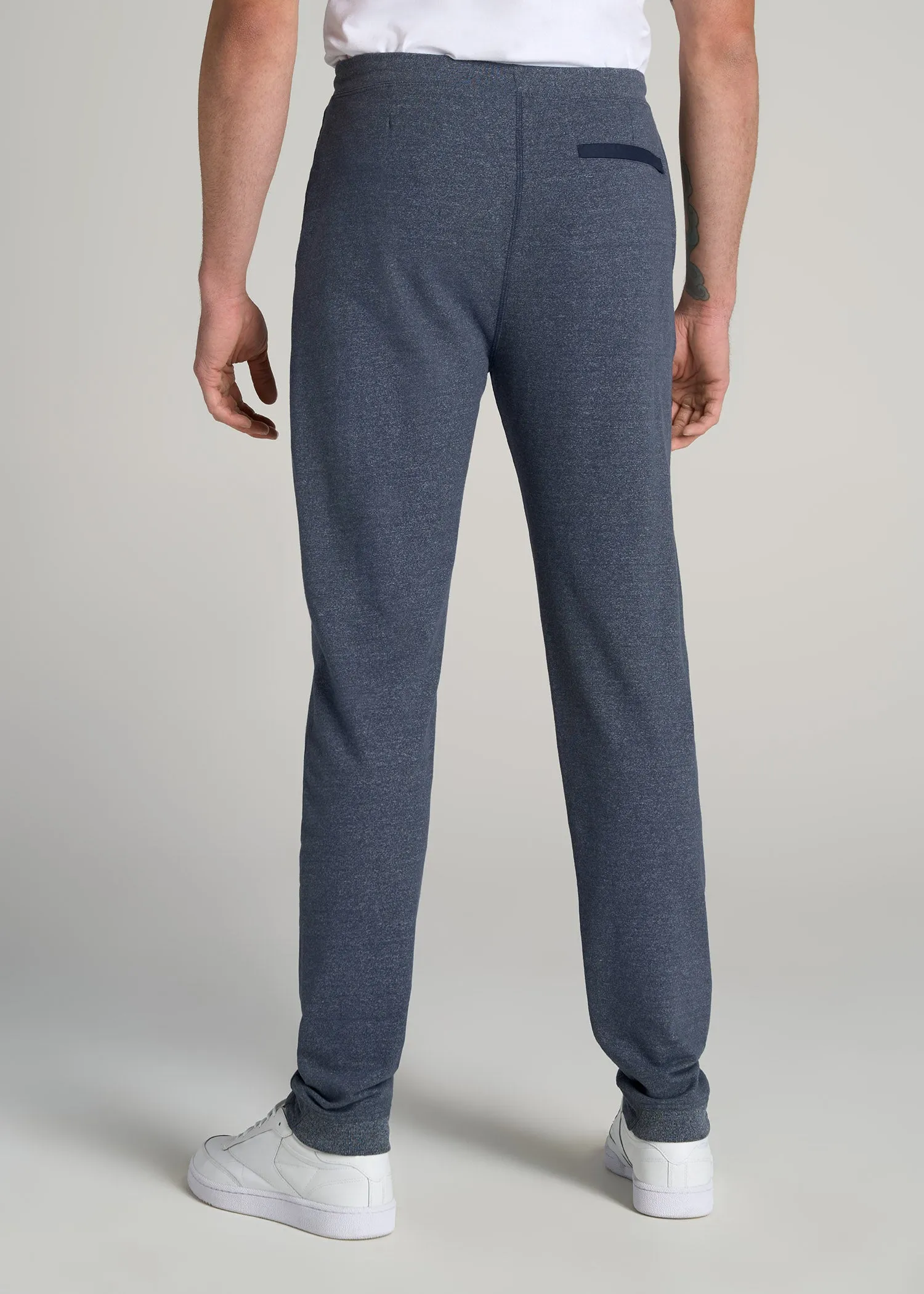 Microsanded French Terry Sweatpants for Tall Men in Navy Mix