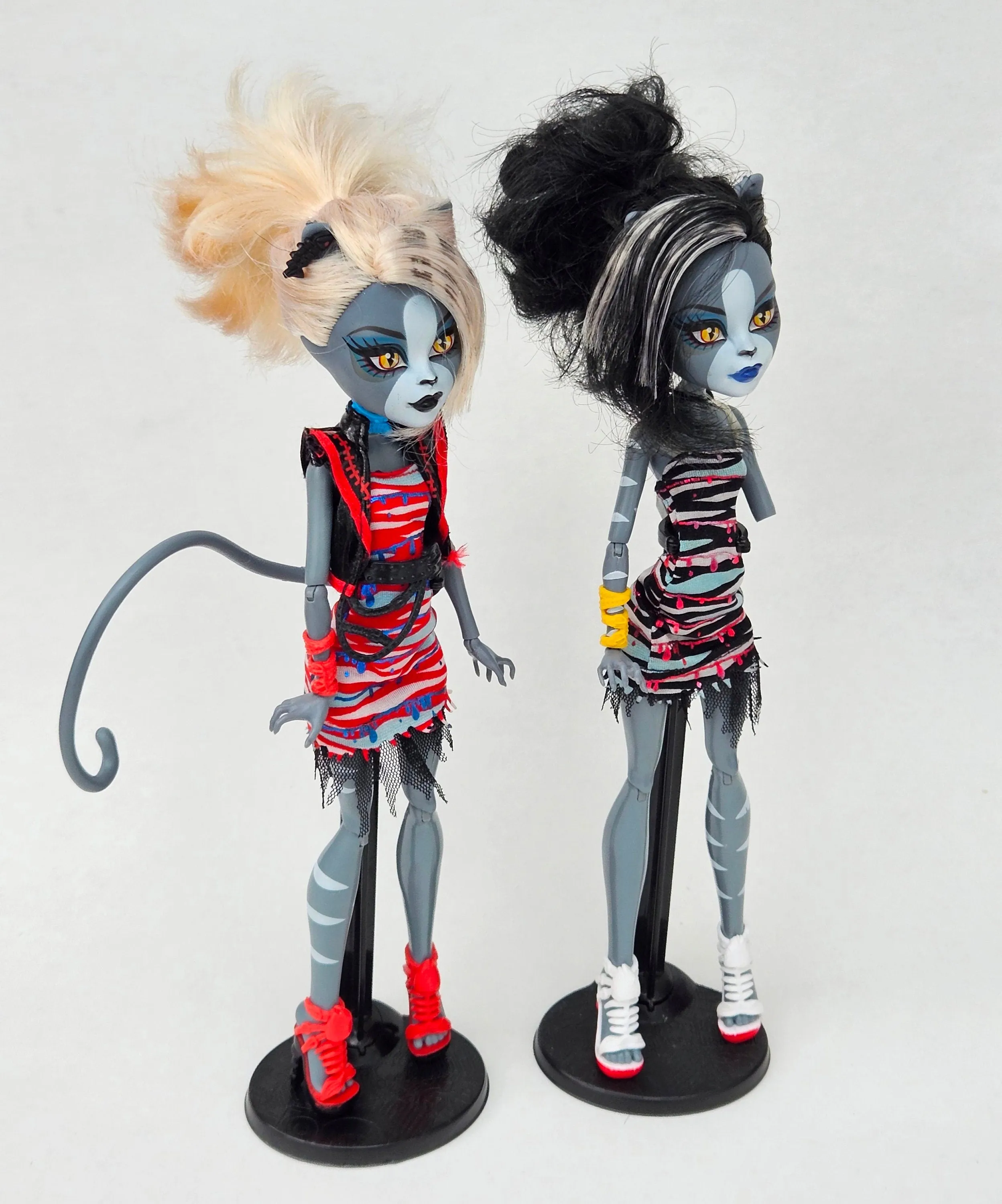 Monster High Doll Zombie Shake Meowlody & Purrsephone 2-Pack for Collectors, OOAK Repaints, Playing, Cat Doll, Original Clothes, Very Rare