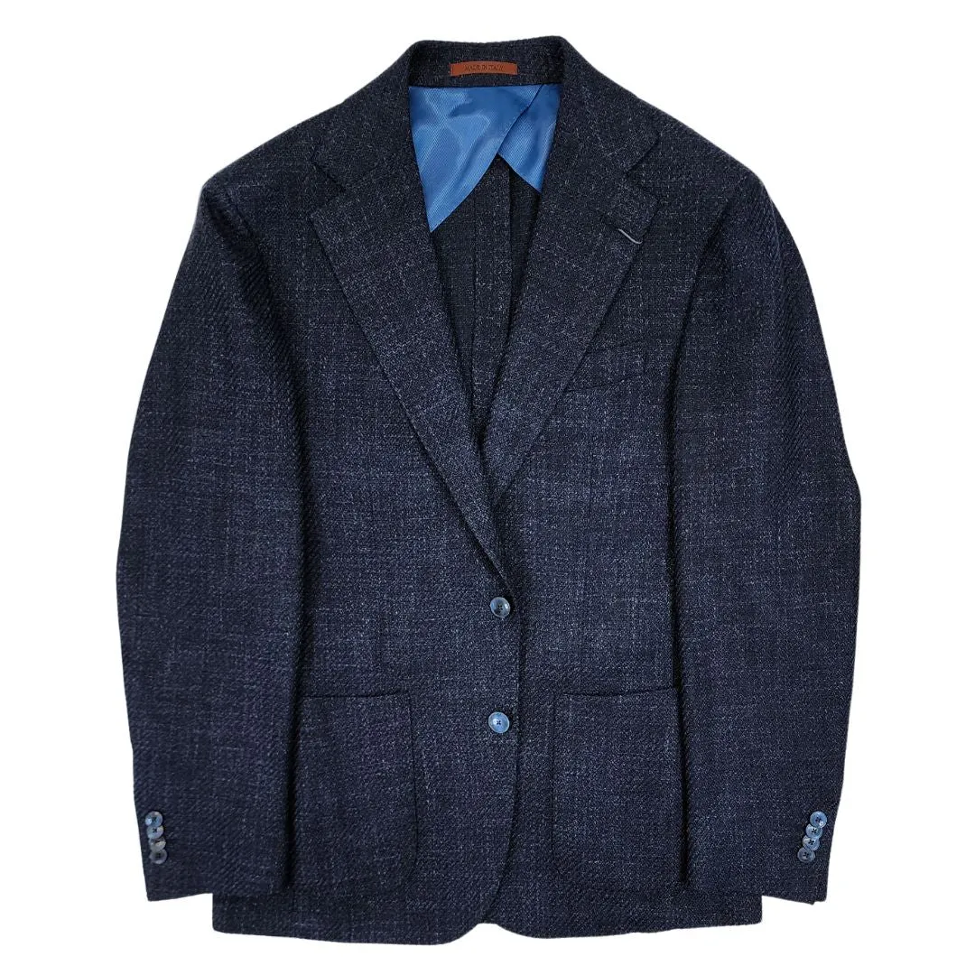 Navy Andre Knit Linen Wool Sport Jacket