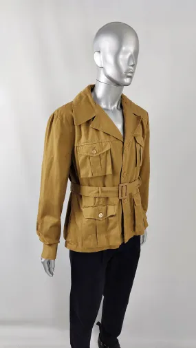 Naytex Mens Vintage Cotton Belted Norfolk Jacket, Late 1960s