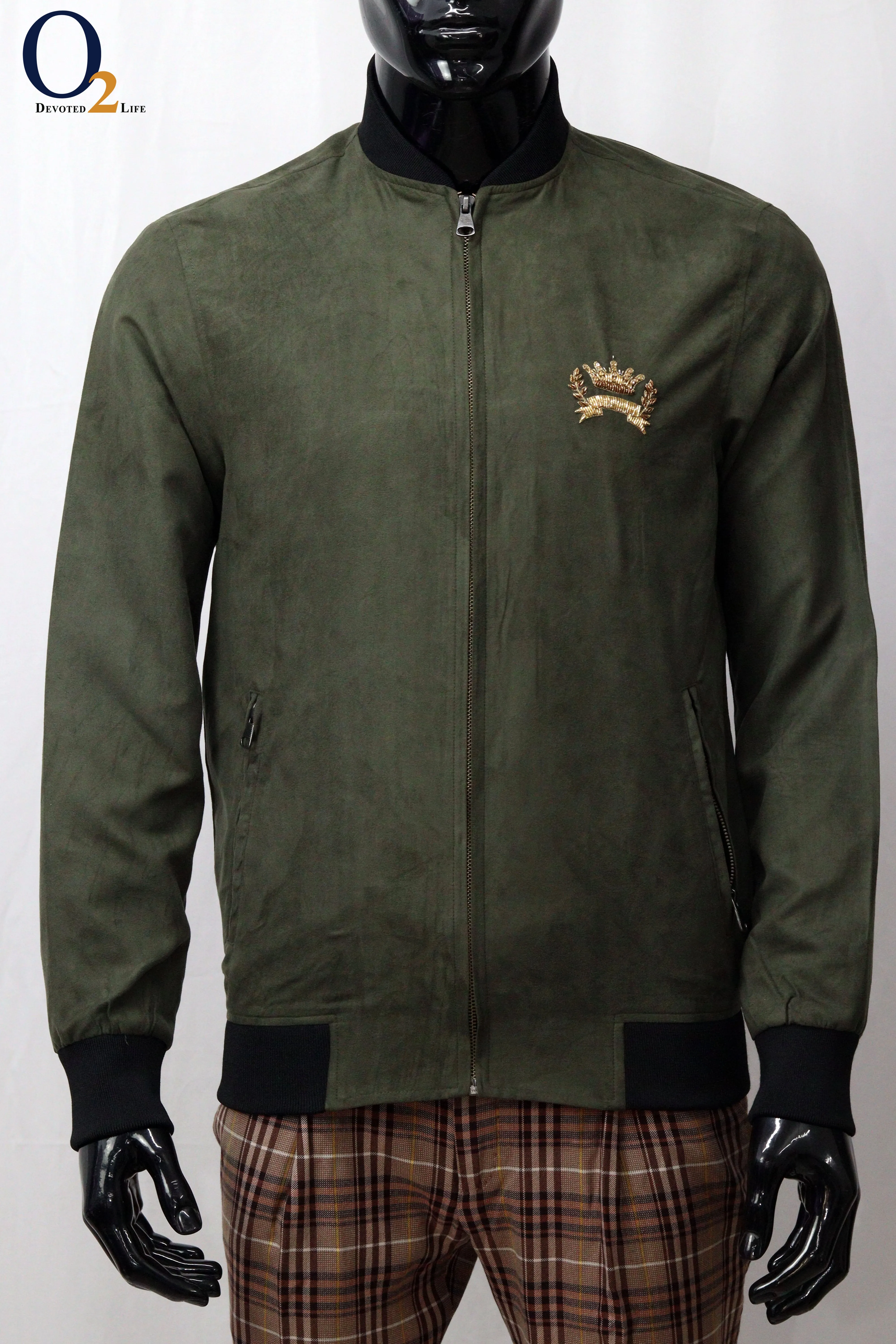 NYLON FRONT HARRINGTON ZIP THROUGH