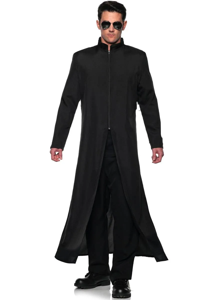 Off the Grid Plus Size Mens Black Matrix Costume