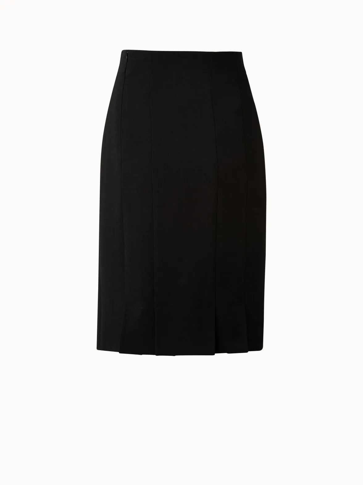 Pencil Skirt from Wool Double-Face with Back Slits