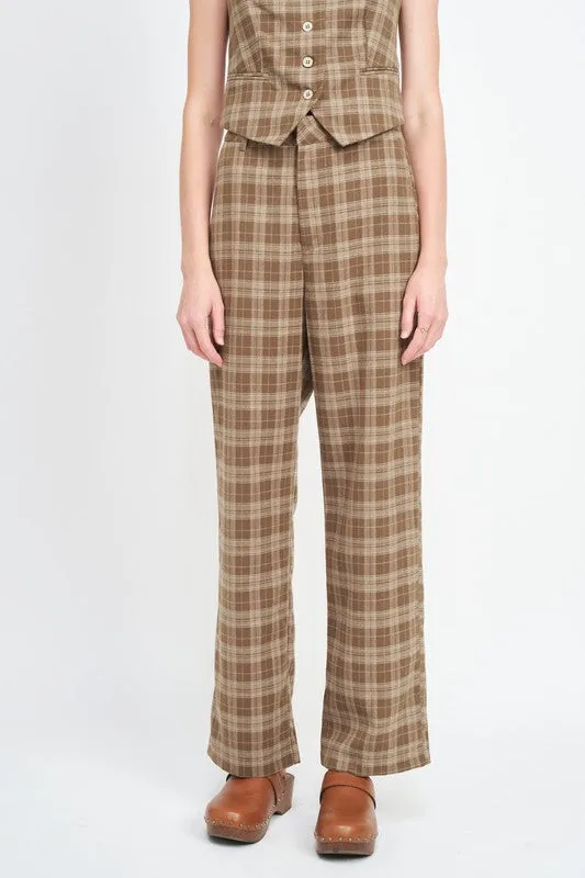 PLAID HIGH WAIST TROUSERS