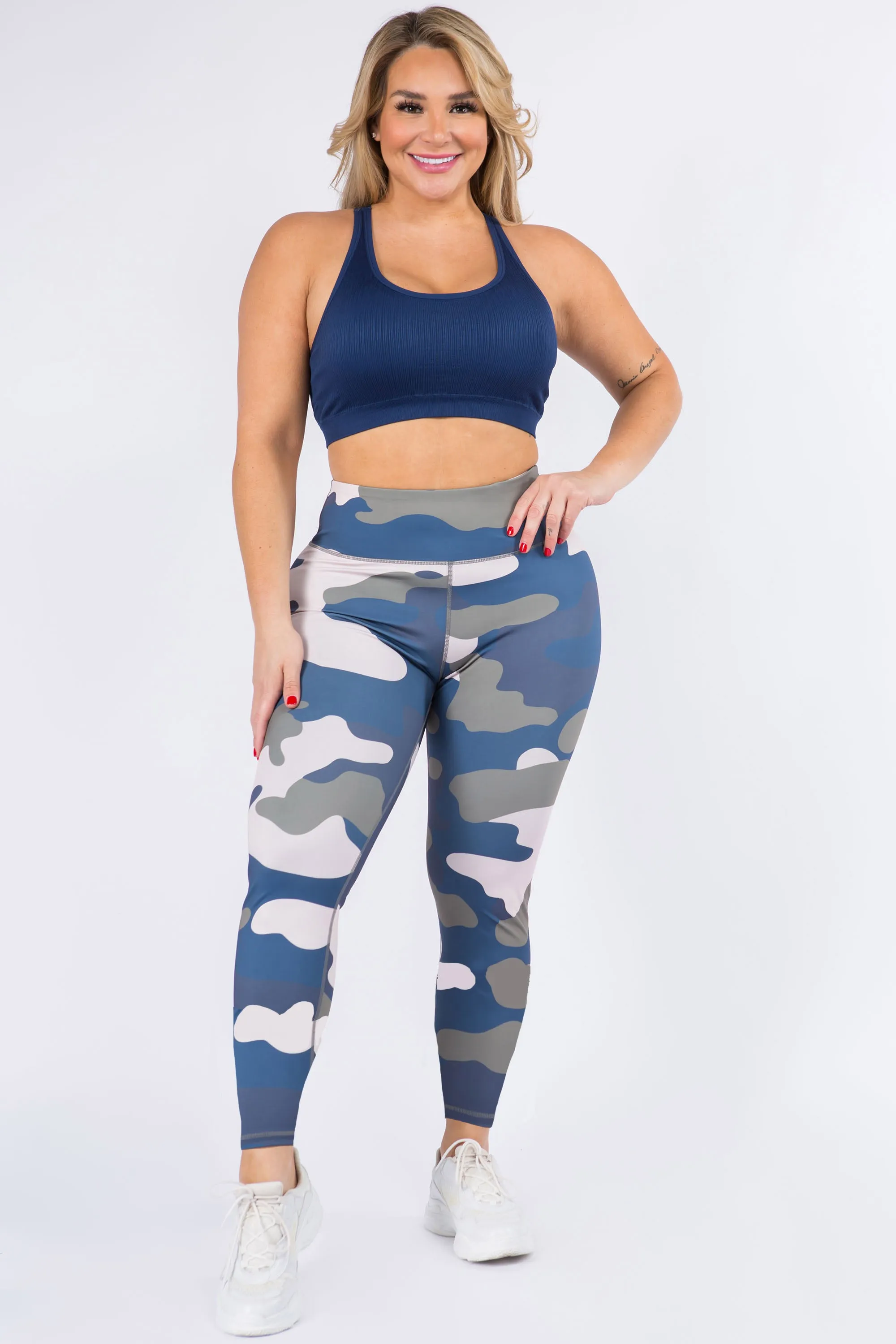 Plus Size In the Blue Camouflage Active Leggings