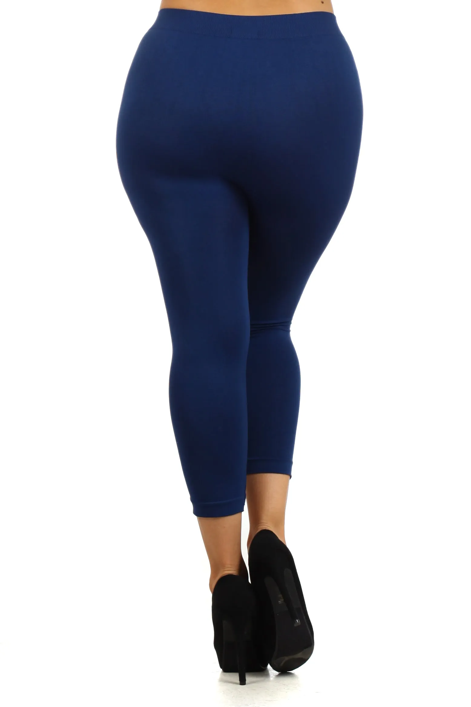 Plus Size Stretchy Seamless Capri Legging