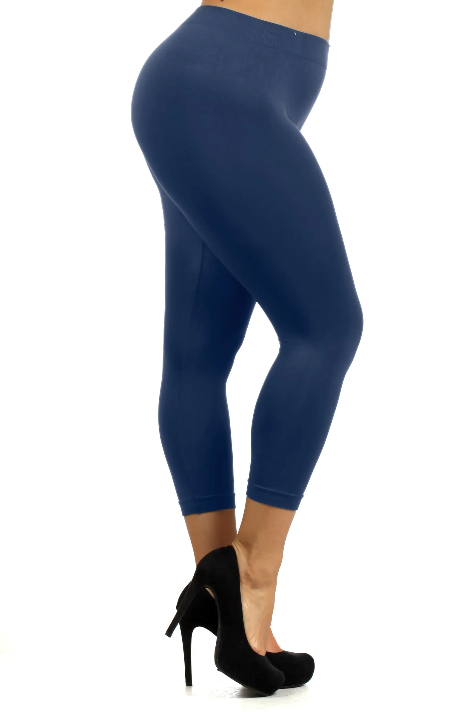 Plus Size Stretchy Seamless Capri Legging