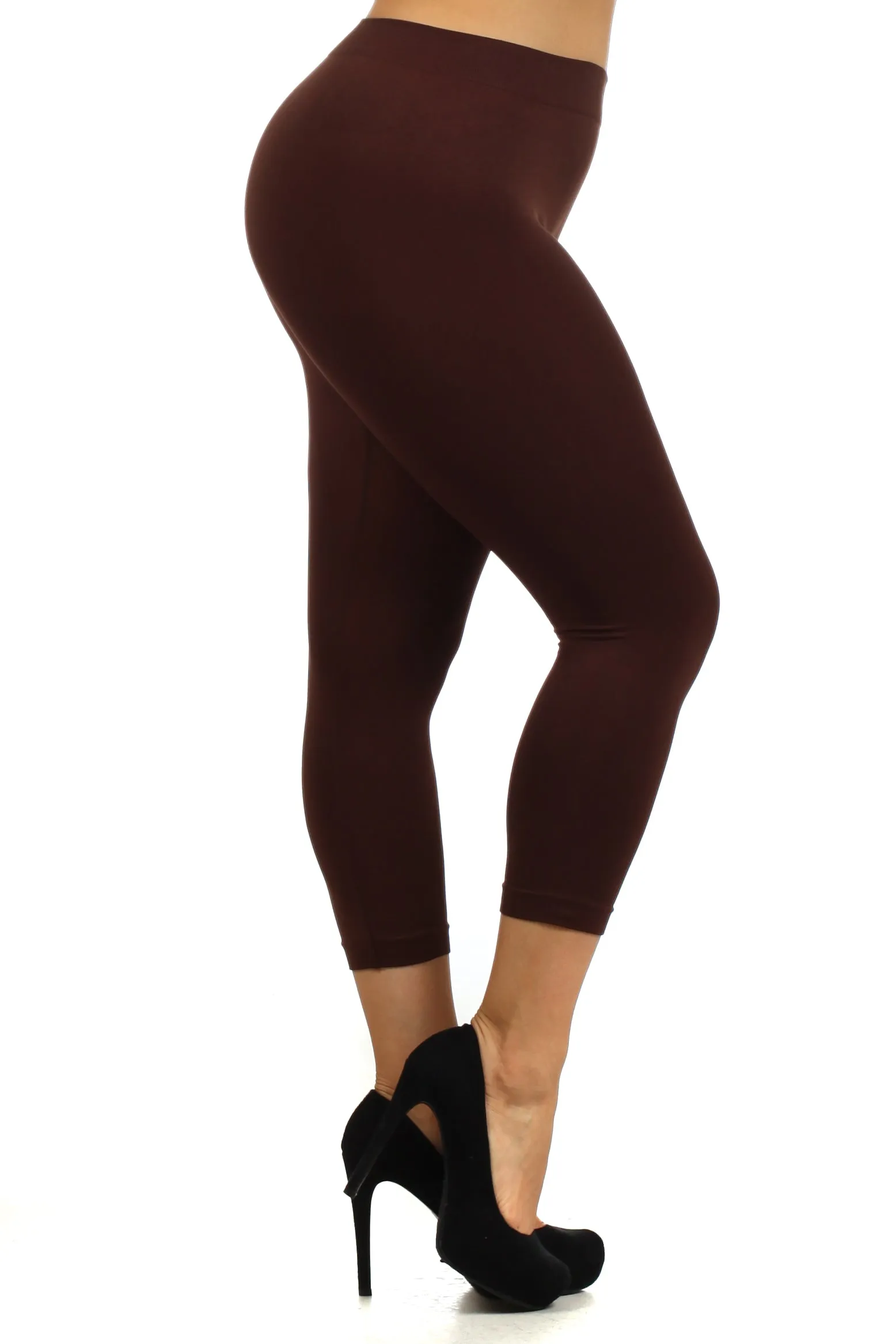 Plus Size Stretchy Seamless Capri Legging