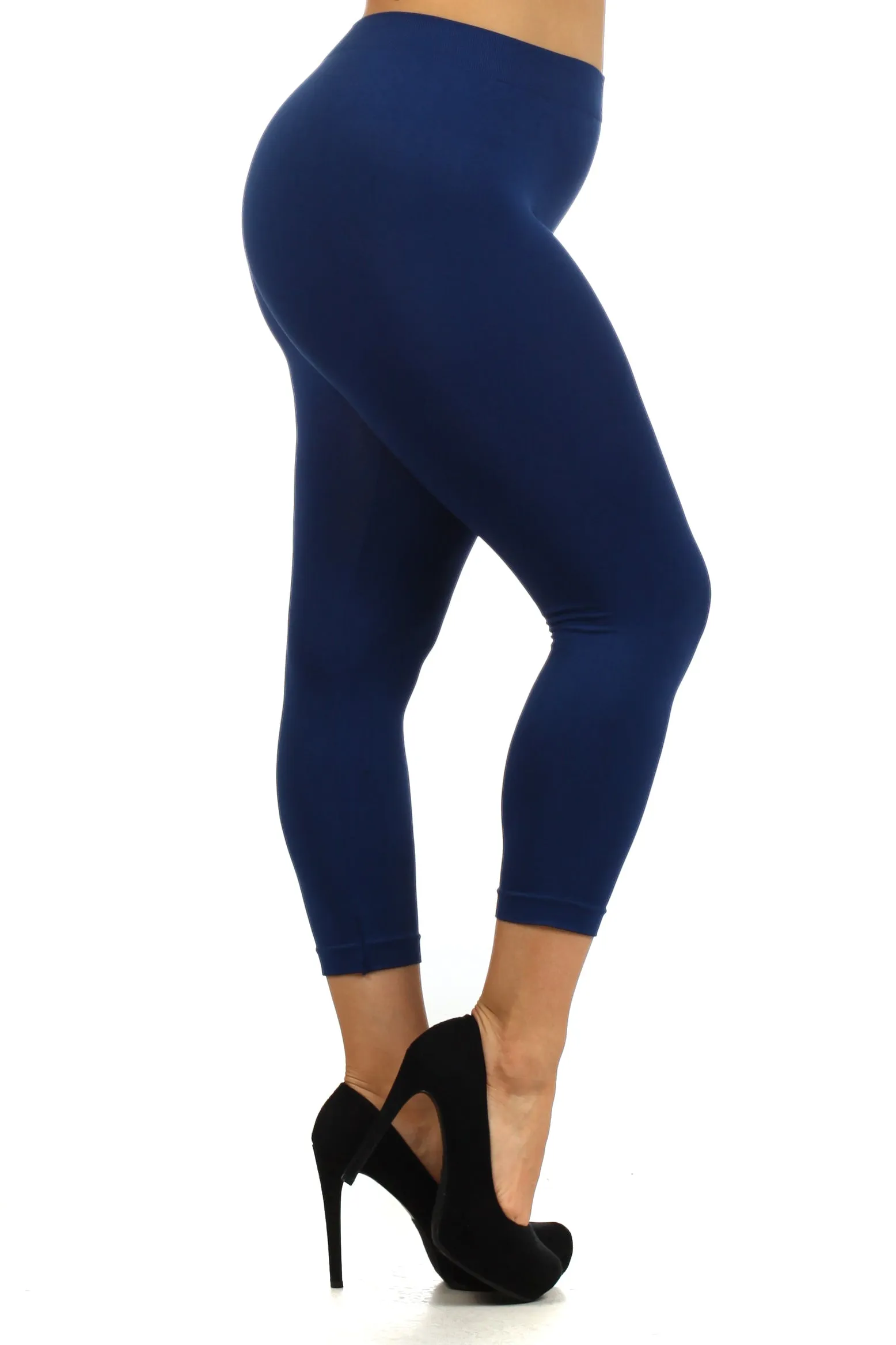 Plus Size Stretchy Seamless Capri Legging