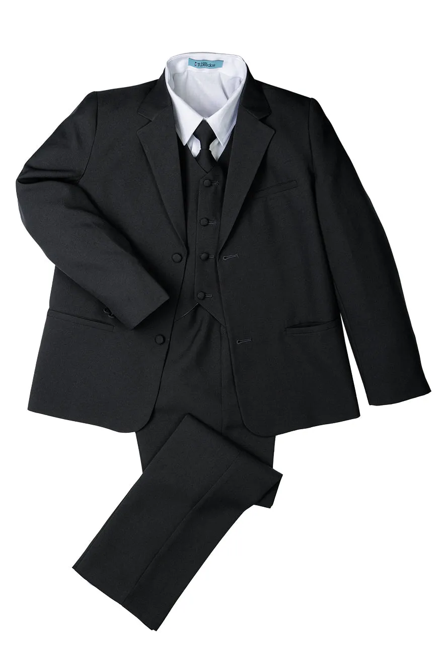 "Mason" Kids Dark Charcoal Suit (5-Piece Set)