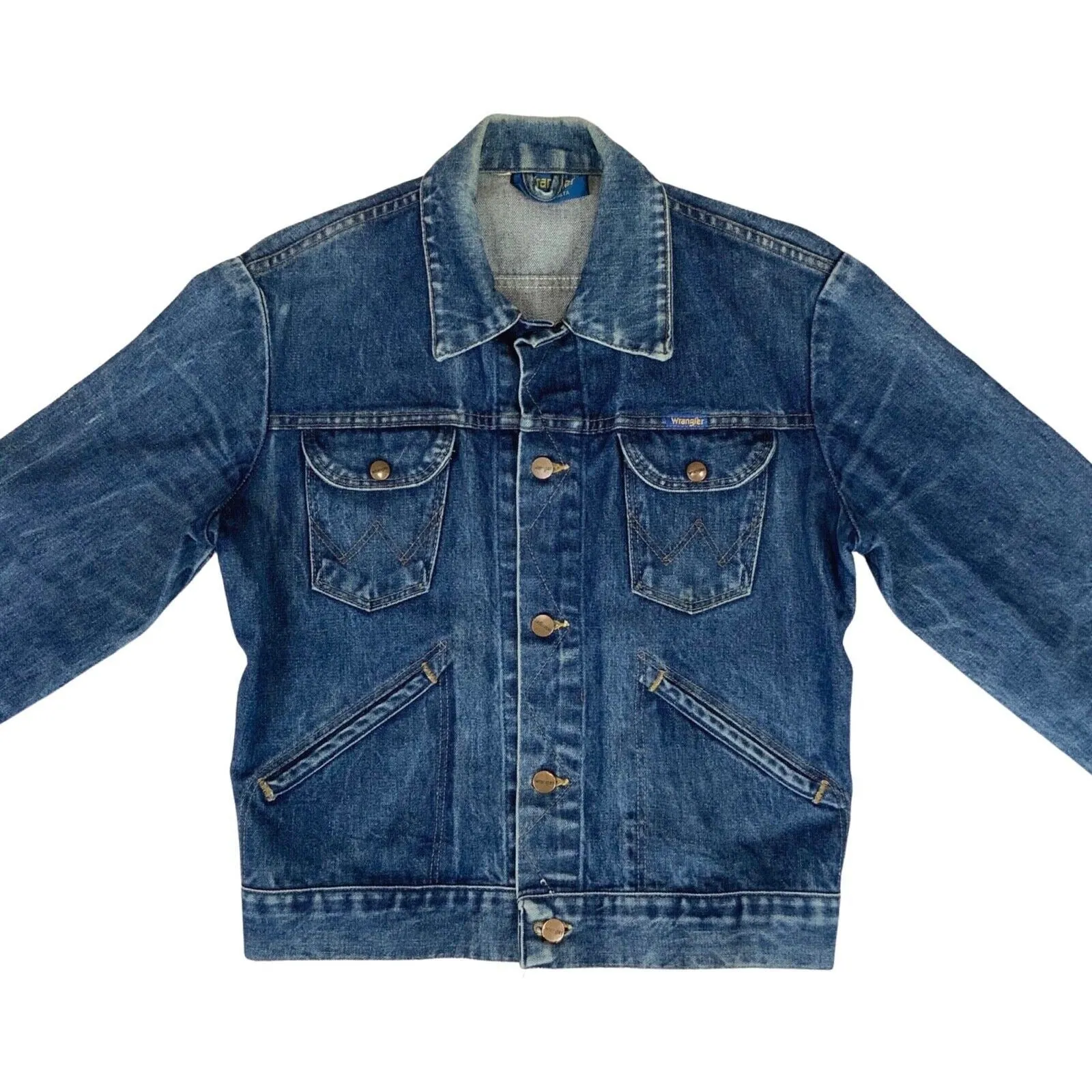 RARE VTG 70s WRANGLER DENIM TRUCKER JACKET MOD 40” (36) S