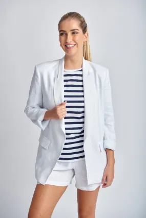 Relaxed Linen Blazer White