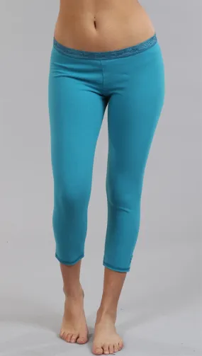 So Low Jersey Crop Legging in Turqouise