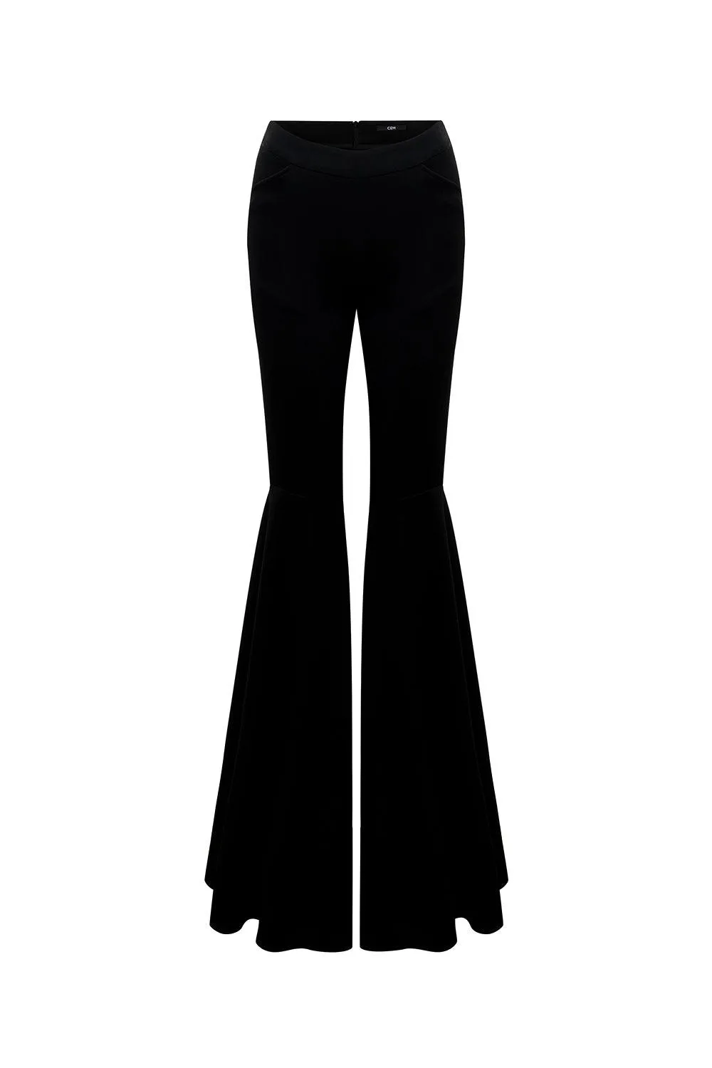 Soleila Fit and Flare High Waist Crepe Floor Length Pants