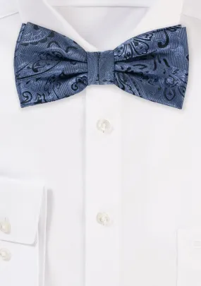 Steel Blue Proper Paisley Bowtie