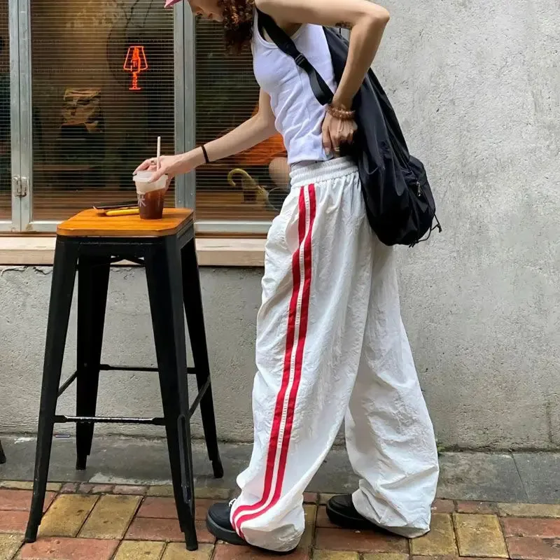 Striped Elegant Cargo Sweatpants