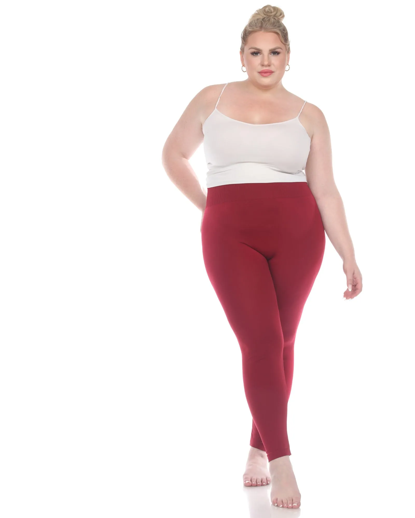 Super-Stretch Solid Leggings | Burgundy