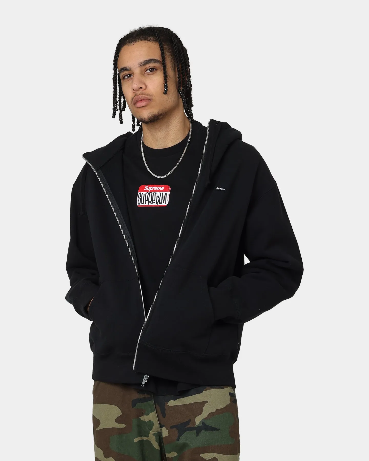 Supreme Box Facemask Zip Up Hooded Sweatshirt Black