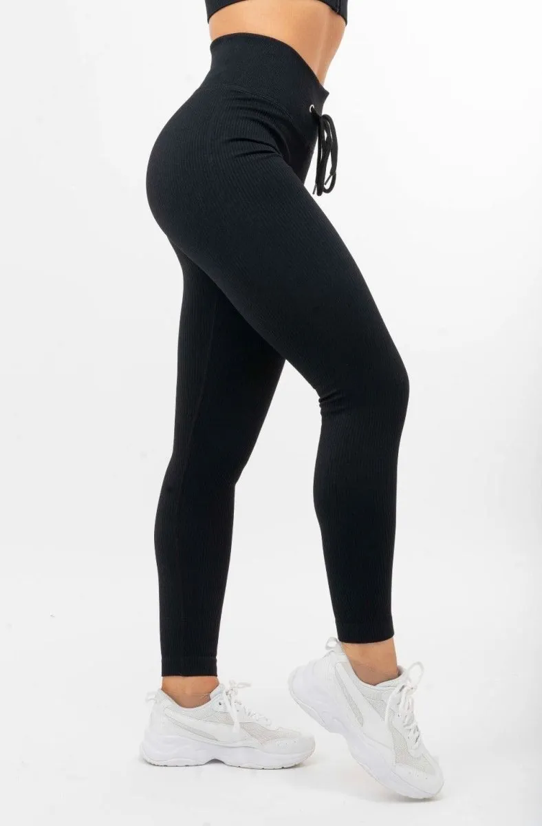 Tie Front Leggings - Black