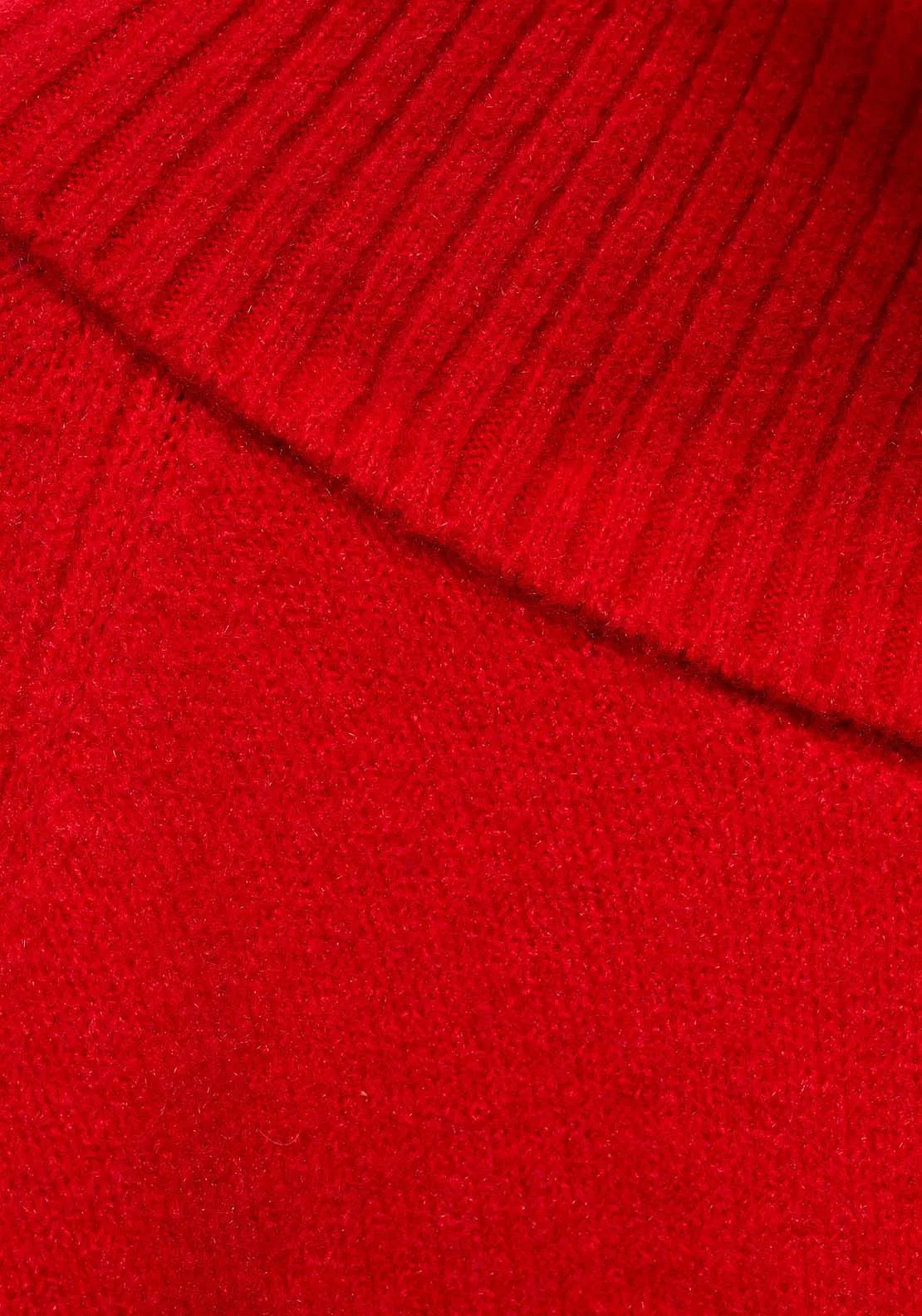 Turtleneck knitted sweater - Red