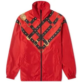 Versace Men's Nylon Harness Windbreaker Jacket in Red