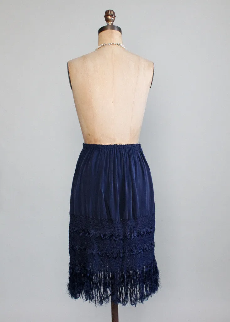 Vintage 1920s Silk Fringe Flapper Skirt