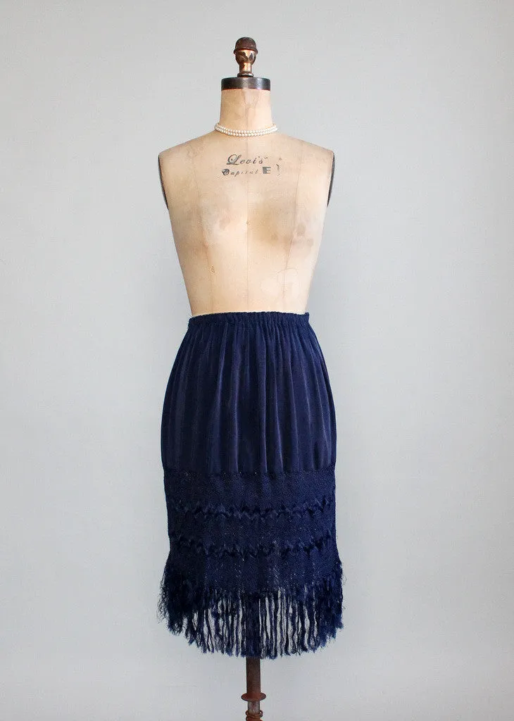 Vintage 1920s Silk Fringe Flapper Skirt