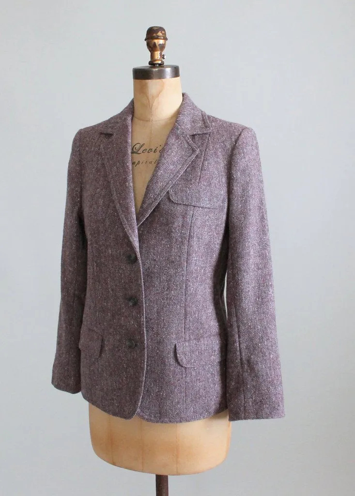 Vintage 1970s Hourihan Purple Irish Tweed Blazer