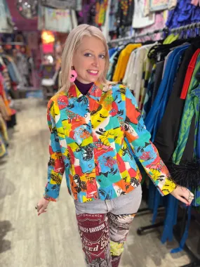 Vintage 90s Pop Art Faces Jacket