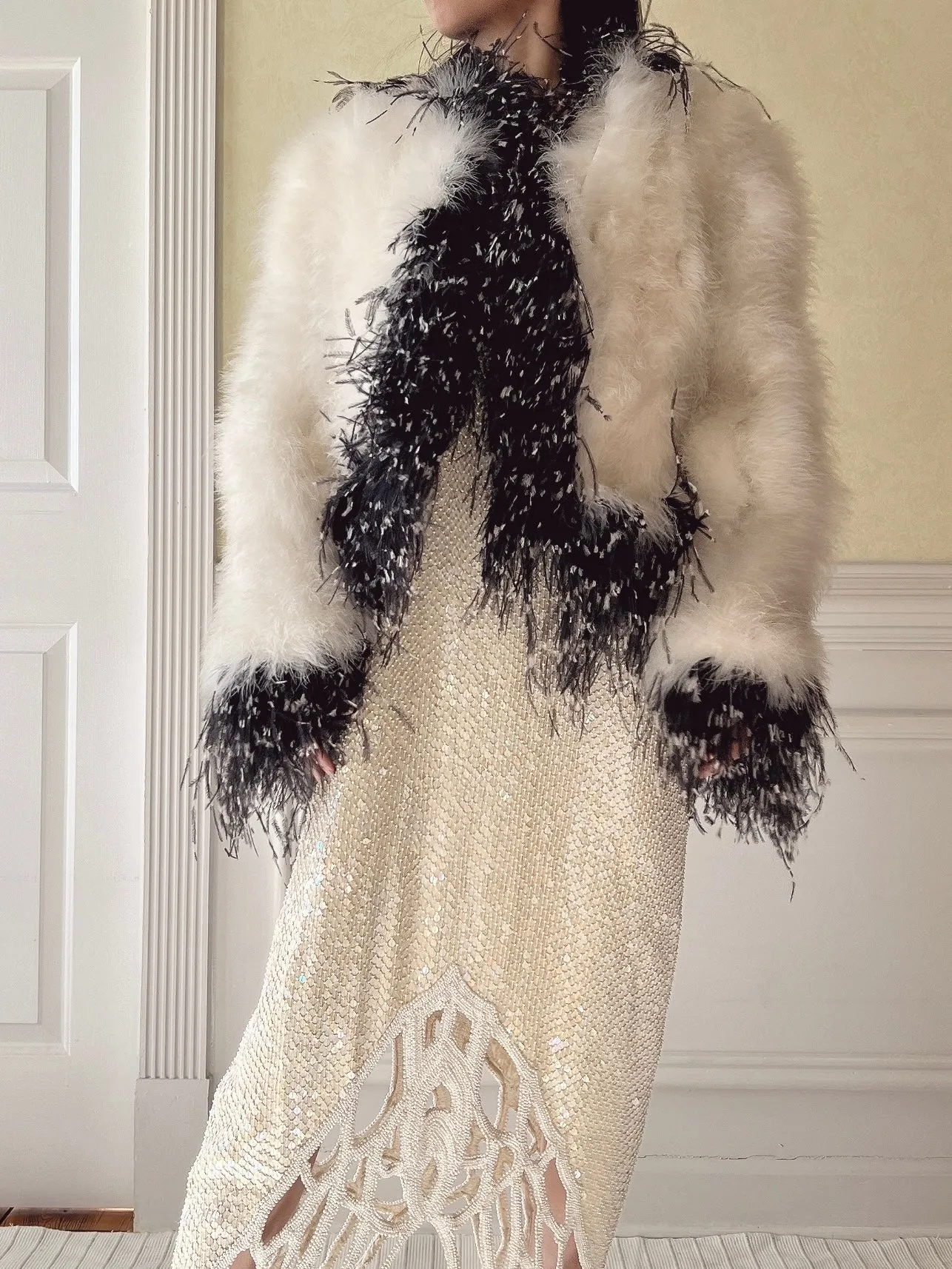 Vintage Ostrich and Marabou Jacket - S/M