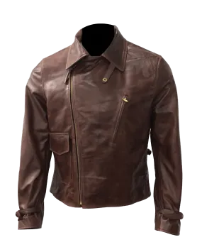 Vintage Style Asymmetrical Brown Jacket | Mens Vintage Style Asymmetrical Brown Leather Jacket