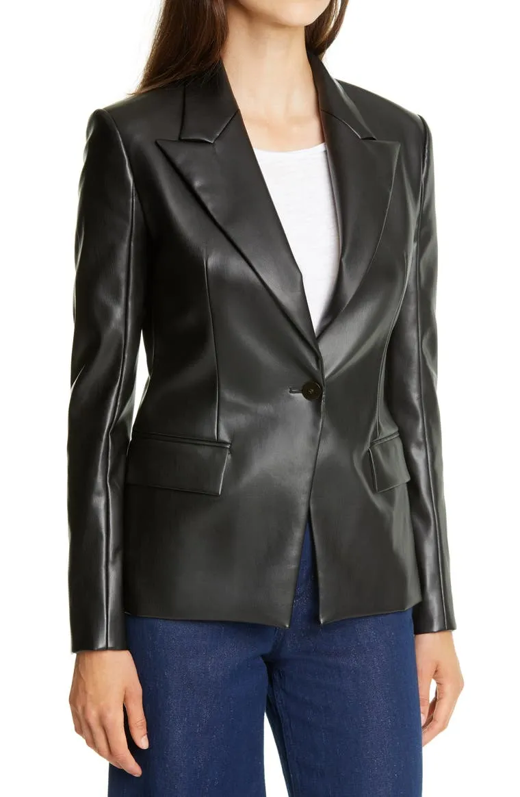 Women’s Classic Black Leather Blazer