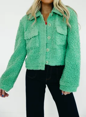 Zariza Teddy Jacket - Spring Green